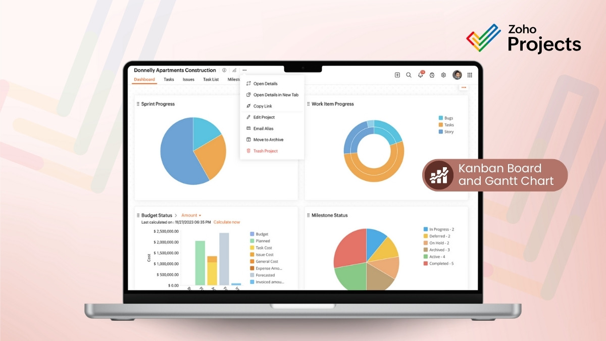 a laptop with pie charts and graphs on it