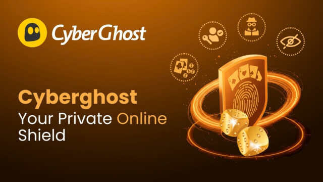 a banner with a fingerprint and dice