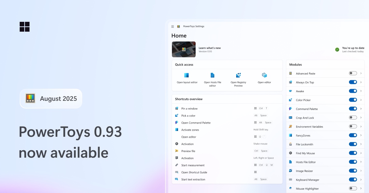 Microsoft PowerToys 0.93.0