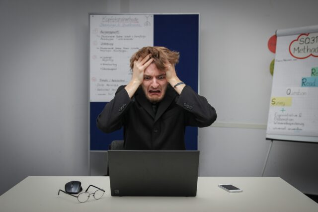 Angry computer user