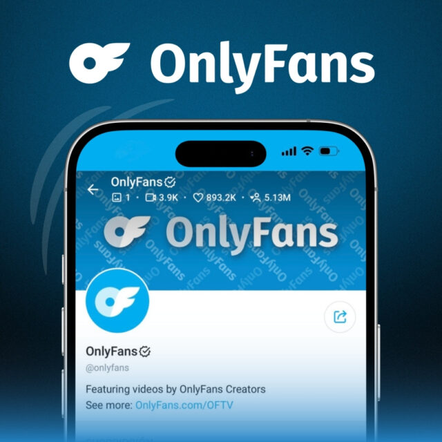 OnlyFans logo and social media interface