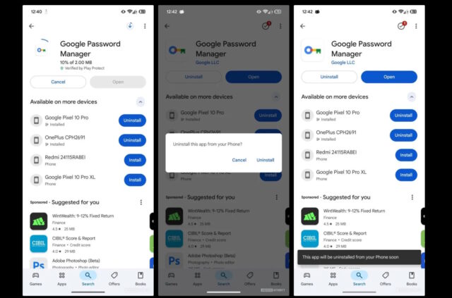 Remote uninstall Android apps