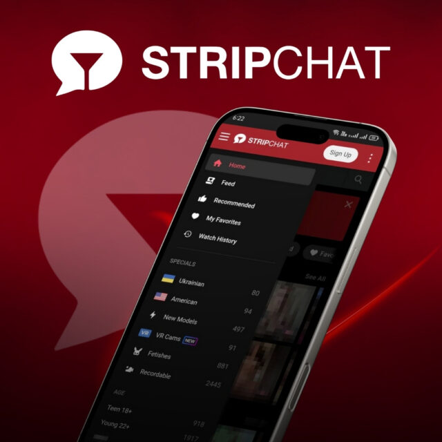 Mobile app interface for Stripchat