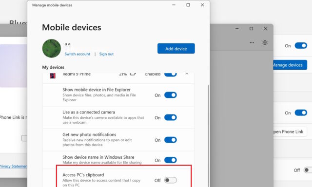 Windows 11 clipboard sharing