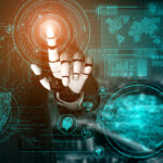 Future artificial intelligence robot and cyborg.