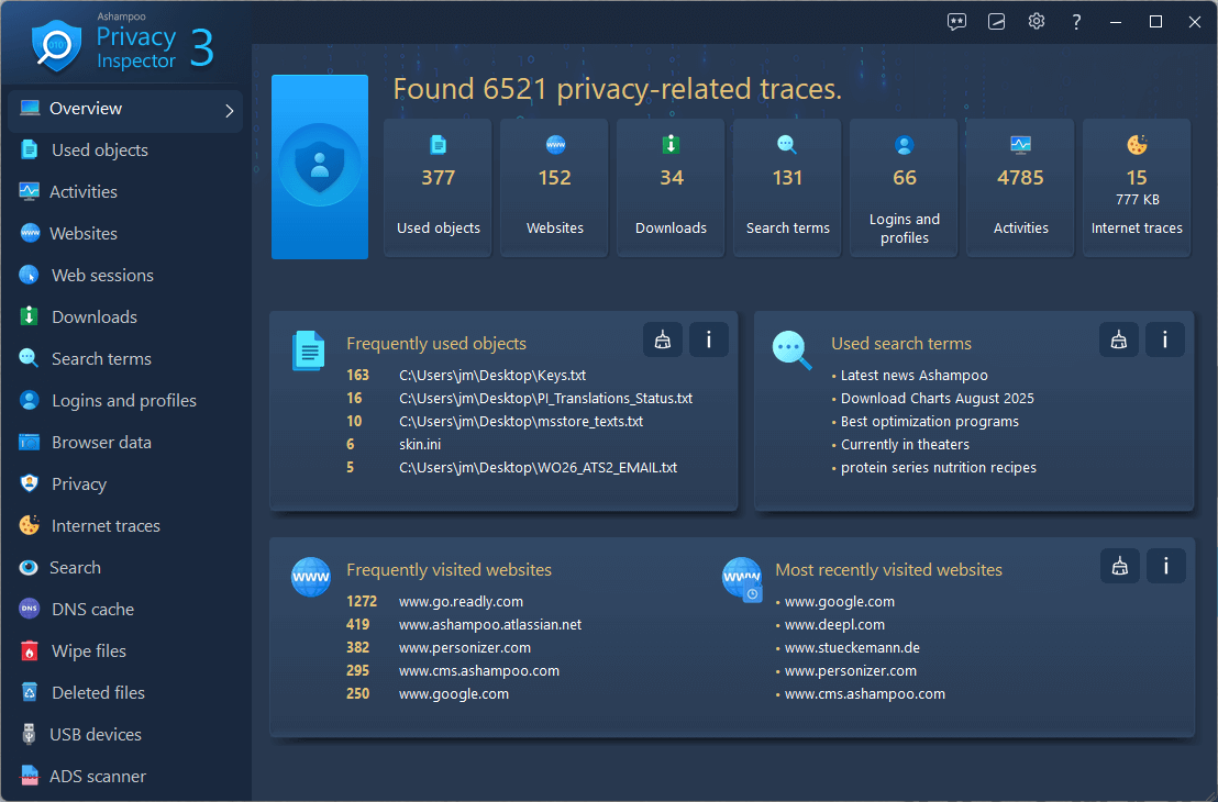 Ashampoo Privacy Inspector 3