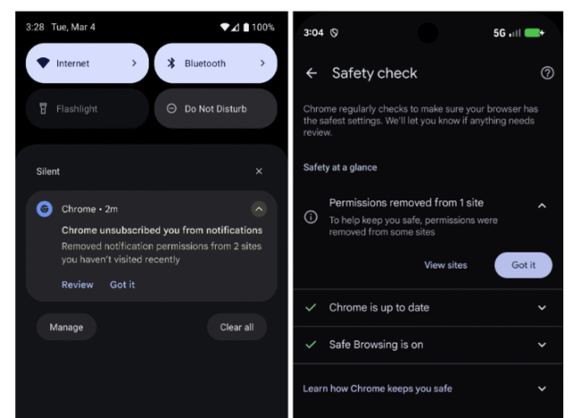Chrome notification spam