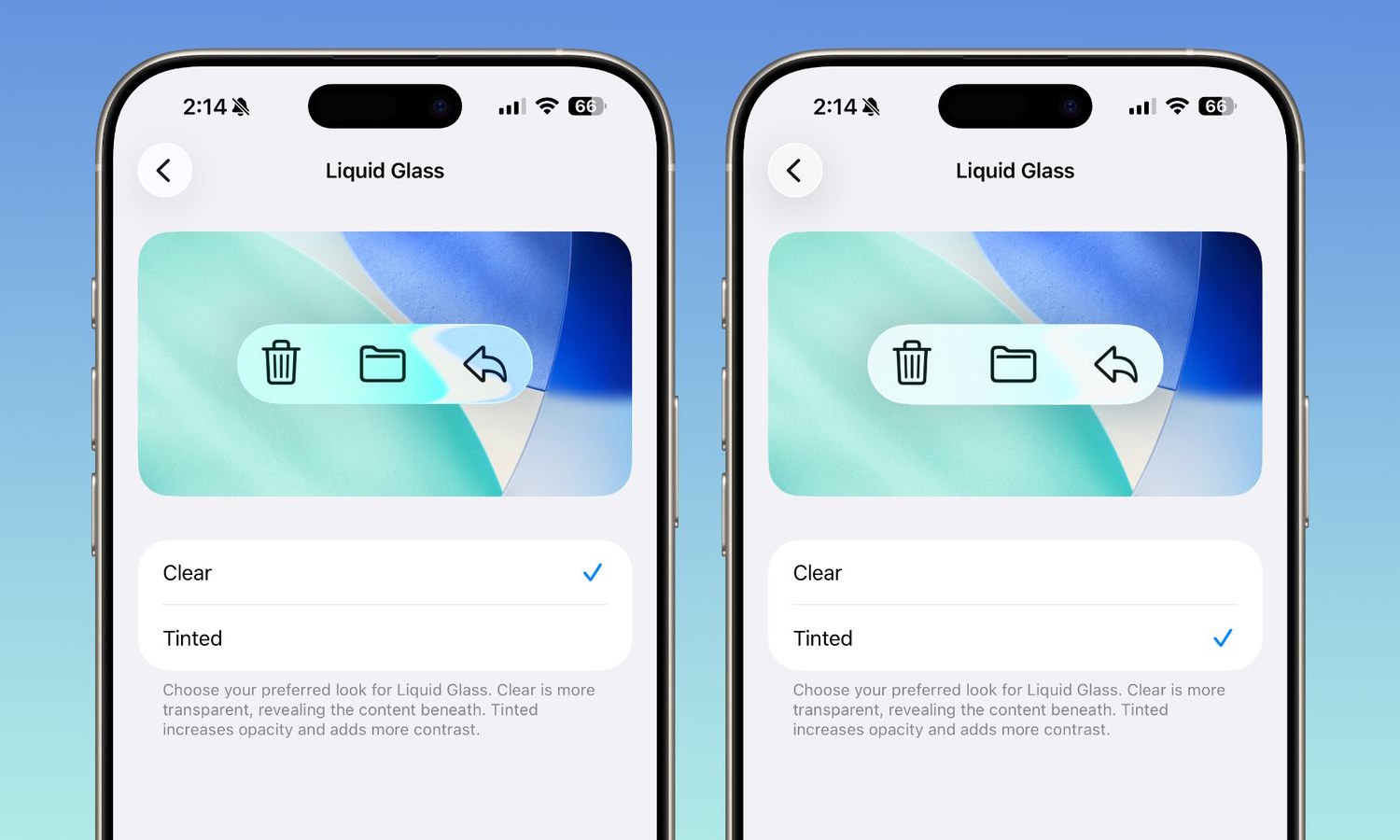 Liquid Glass controls