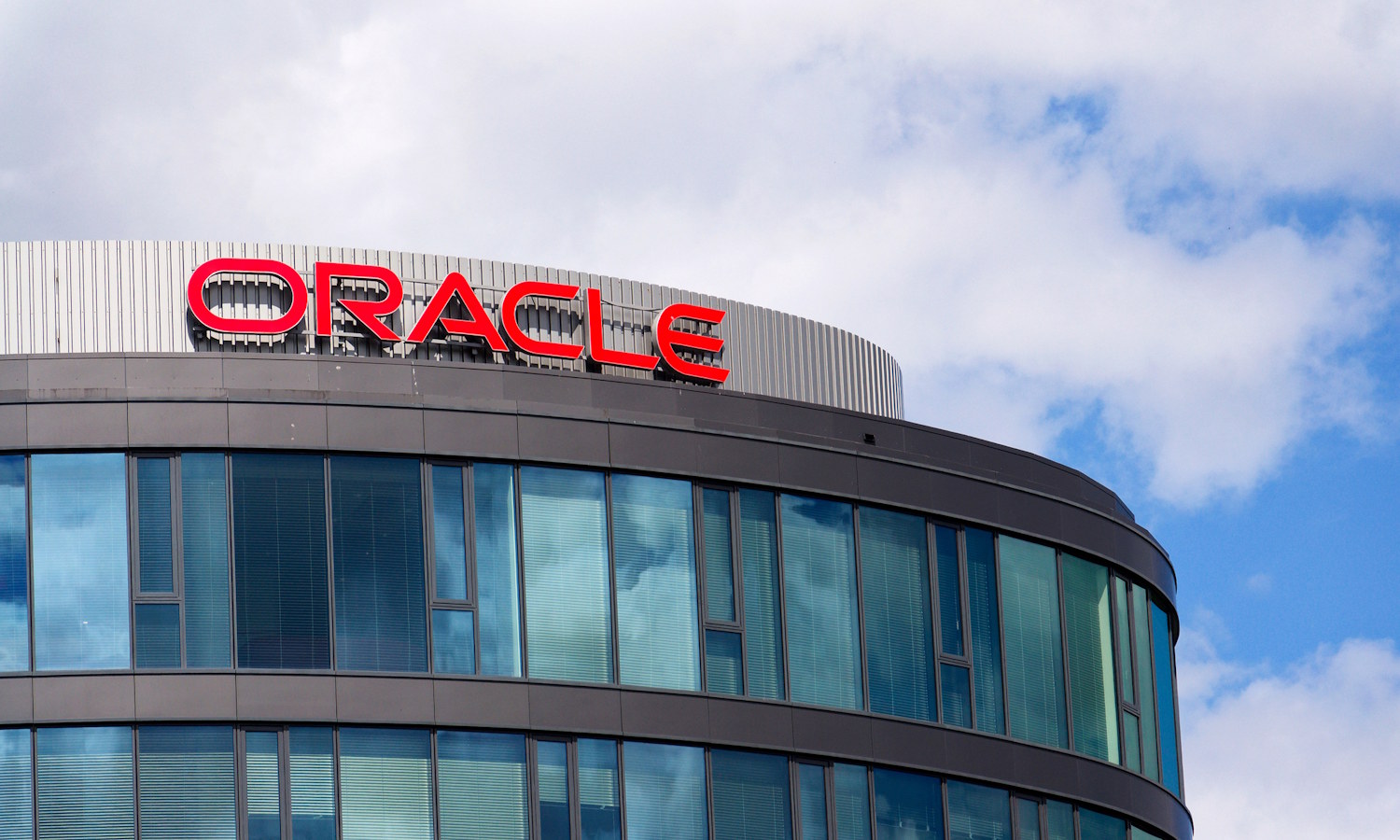 Oracle logo on building