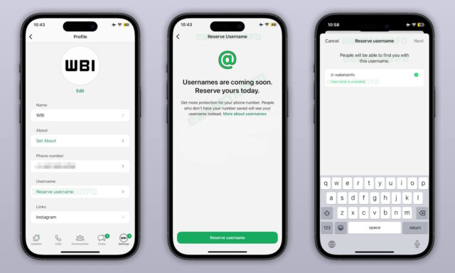 Reserve WhatsApp username