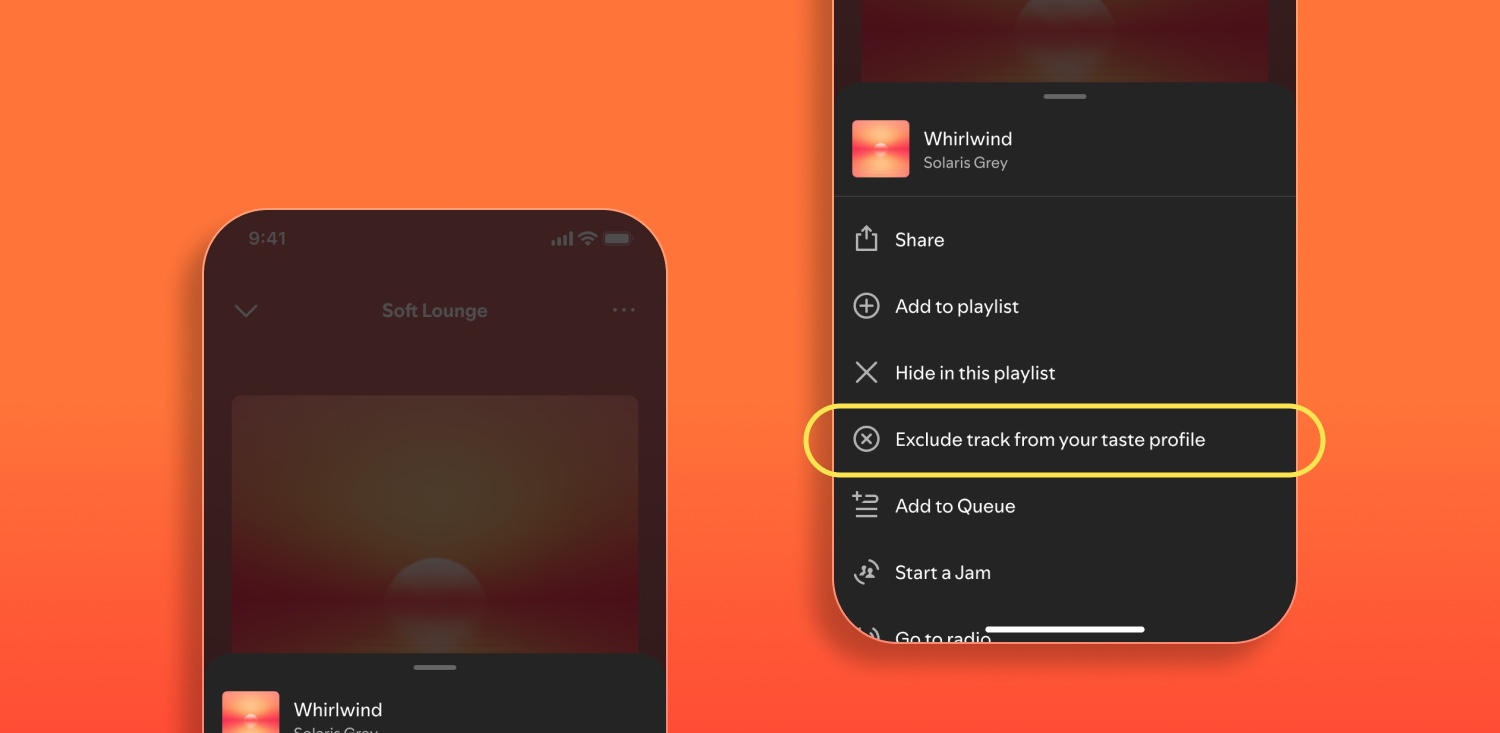 Spotify track exclusion