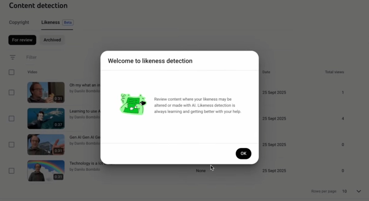 YouTube Likeness Detection deepfakes