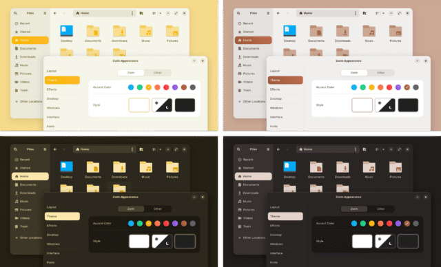 Zorin OS 18 yellow-brown
