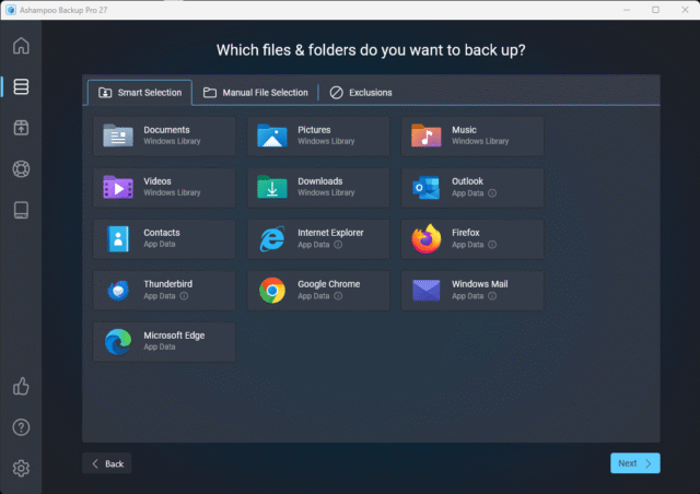Ashampoo Backup Pro 27 folders