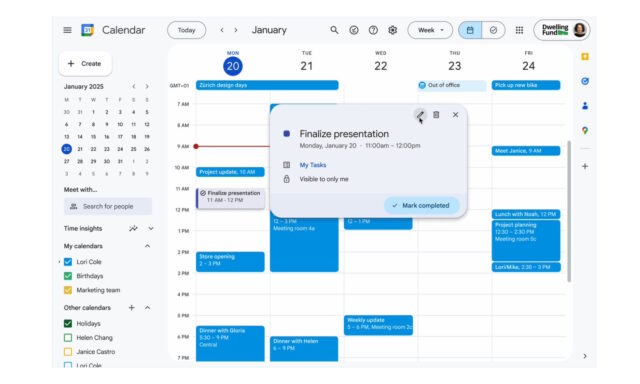 Google Calendar Tasks