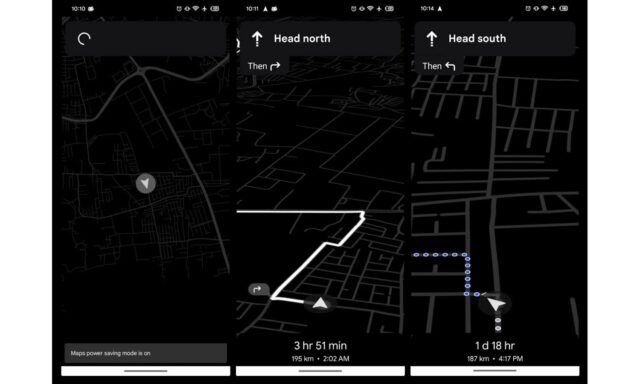 Google Maps power saving