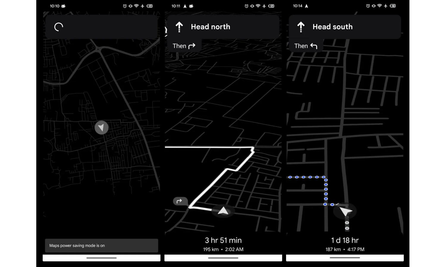 Google Maps power saving