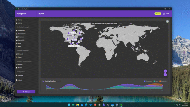 Connection Explorer Map view
