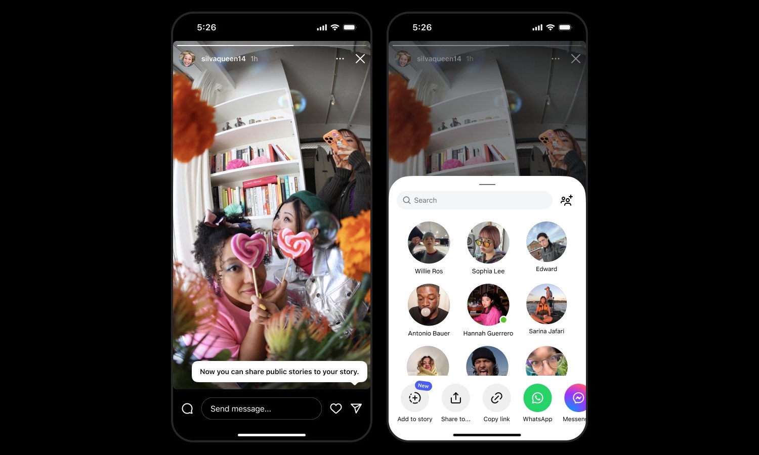 Instagram share story