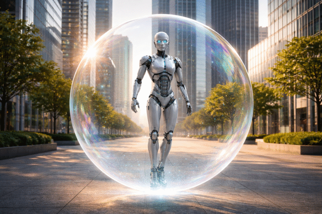 humanoid robotics in a bubble