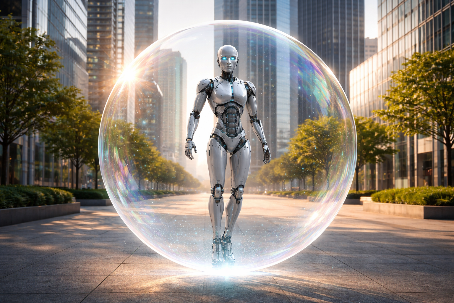 humanoid robotics in a bubble