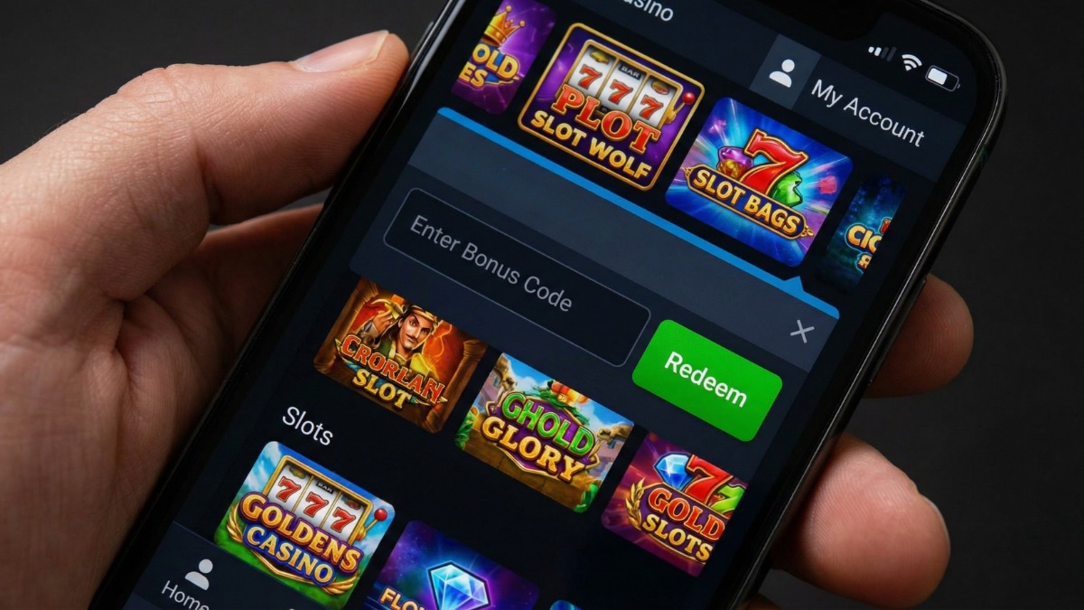 Online casino displayed on smart phone