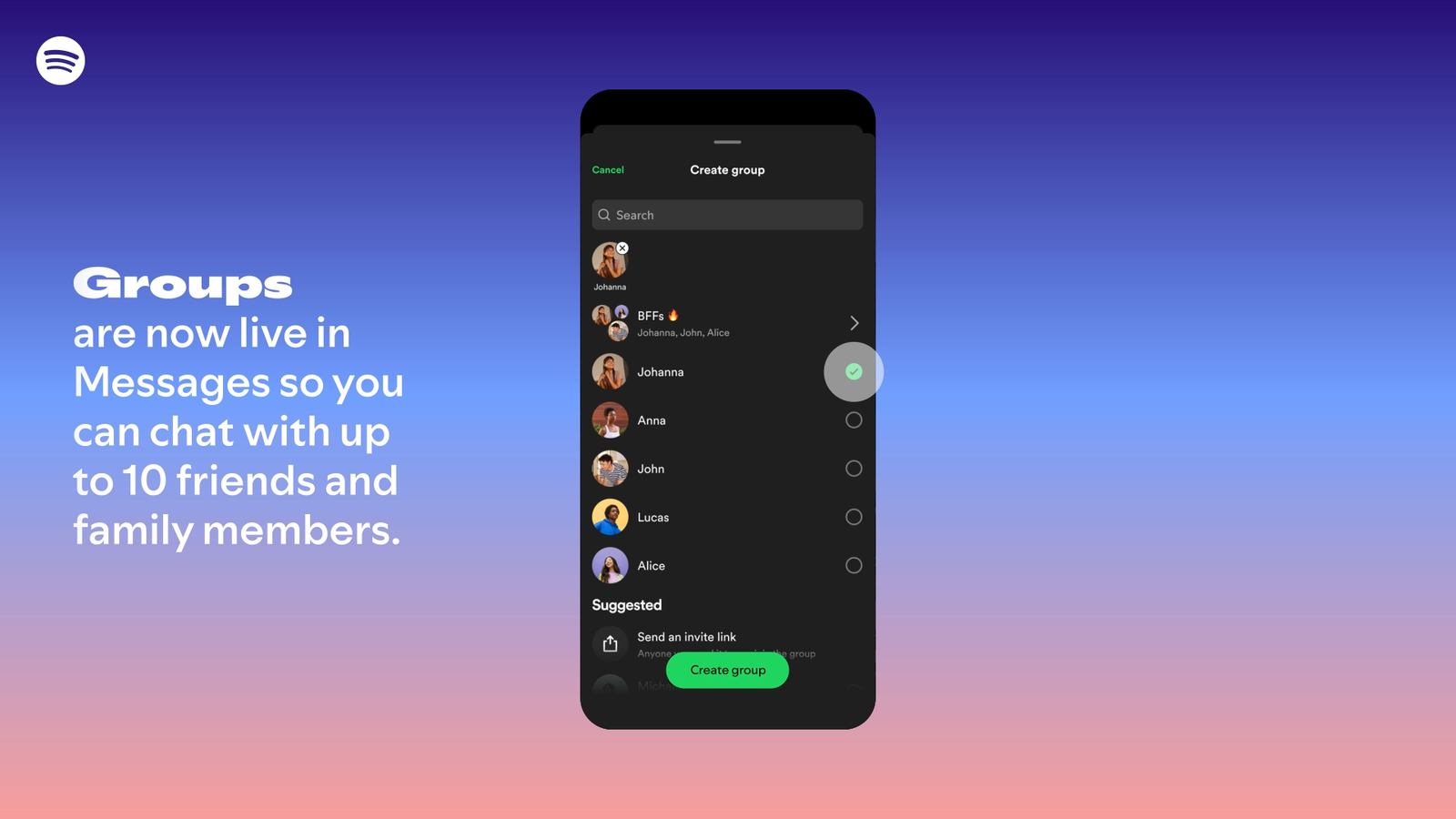Group chat lands in Spotify