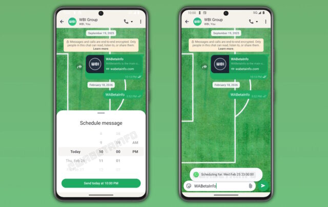 WhatsApp message scheduling