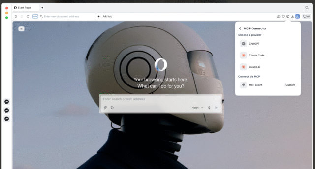 Opera Neon MCP Connector
