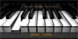Microsoft's Silverlight is demonstrated here with a simulated Grand Piano.