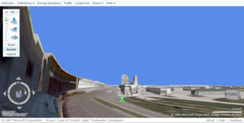 The Indianapolis Motor Speedway as projected by Microsoft Virtual Earth