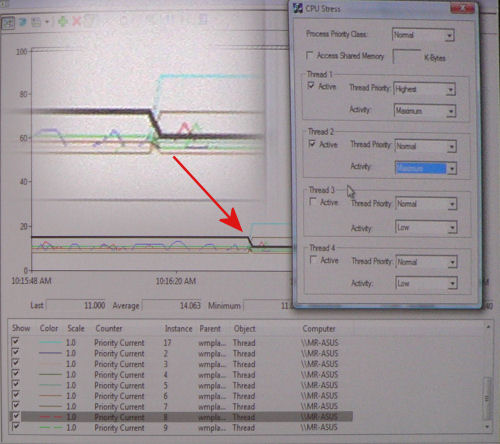 A demonstration of Vista's priority shift by security engineer Mark Russinovich, from TechEd 2007 in June.