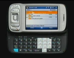 An everyday smart phone running the new UC-enabled Outlook Mobile