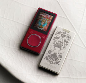 Two of the new laser-etched Zune models, available in limited edition from Microsoft