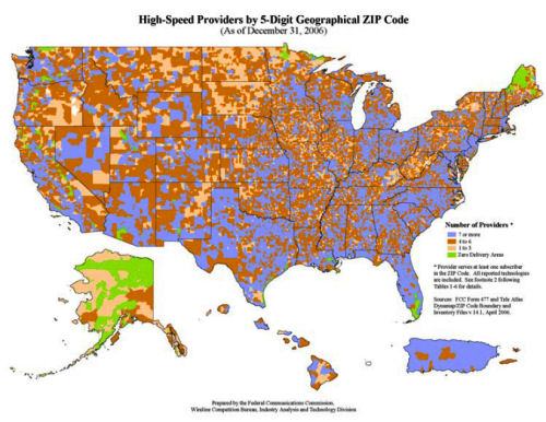 Atlantic Broadband Availability Map Relative Us Coverage Of Broadband Service Providers For 2006 | Betanews