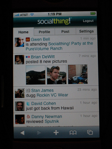 Socialthing! on the iPhone