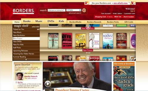 Borders' new independent Web site, launched May 27, 2008.