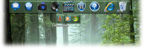 The video creation controls in Dell's new on-screen controls dock.