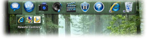 The parental controls features from Dell's new on-screen dock.