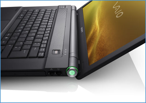 Sony's Vaio BZ-series notebook, with its power button in a unique location