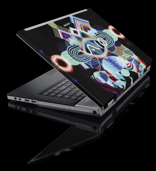 One of Sony's 'Graphic Splash' designs for its FW-series notebooks, this one called 'Never Stop.'