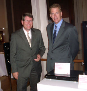Left tor right: Reed Hastings, founder and CEO of Netflix; and Allan Jason, VP of Marketing for LG