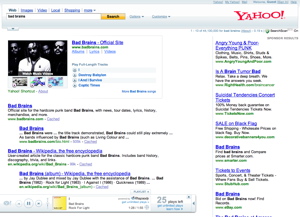 Rhapsody search results in Yahoo!