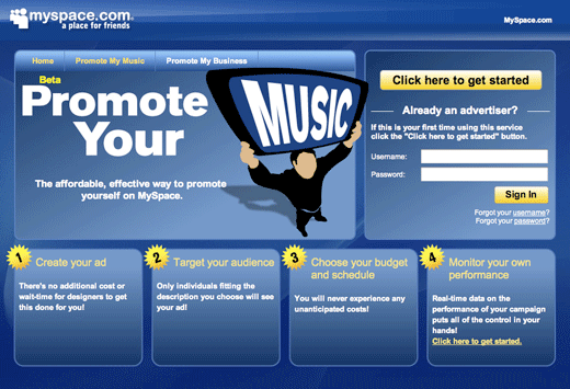 Myspace "Promote Your"
