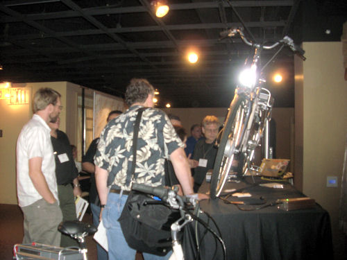 Schwinn's lithium-ion powered Tailwind 'e-bicycle,' shown at Showstoppers NYC in September 2008.