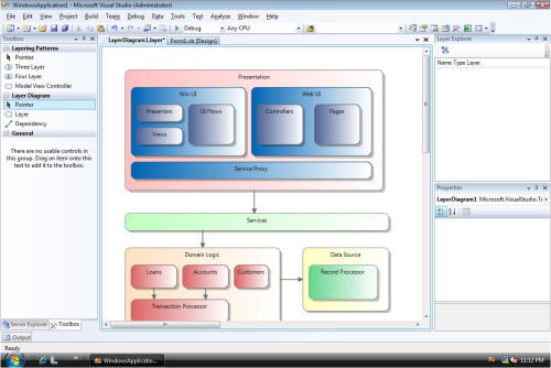 One of the architectural modeling tools in the next version of Microsoft Visual Studio.  [Courtesy Microsoft]