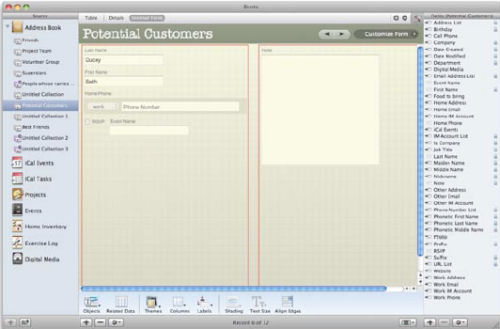 FileMaker Bento 2 for Mac OS X Leopard