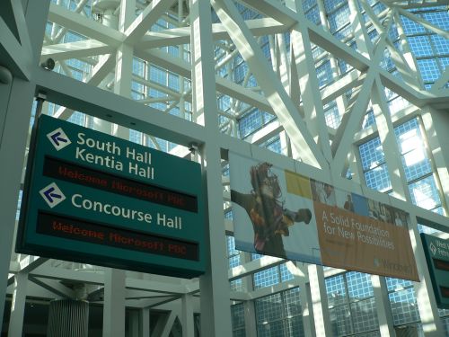 The view from inside the Los Angeles Convention Center during the pre-convention proceedings at PDC 2008 Sunday afternoon, October 27.