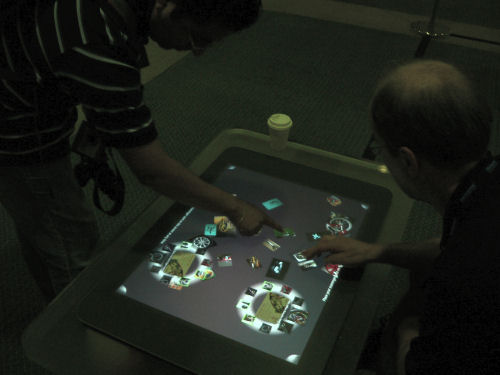 Microsoft's Surface, as demonstrated in a table set up in one of the lounges at PDC 2008.