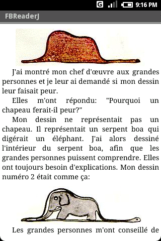 Screenshot from the FBReaderJ e-book reader for Android
